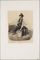 KG 09813a
<br/>
Zittende man met mes en tas
<br/>
<em>Leroy, Pierre François Charles (1803-1833)</em>